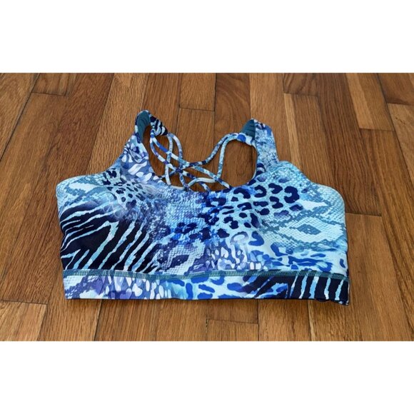 constantly varied gear Tops - Constantly Varied Gear CVG Bra Women's Wild Thing Blue Animal Print Size L